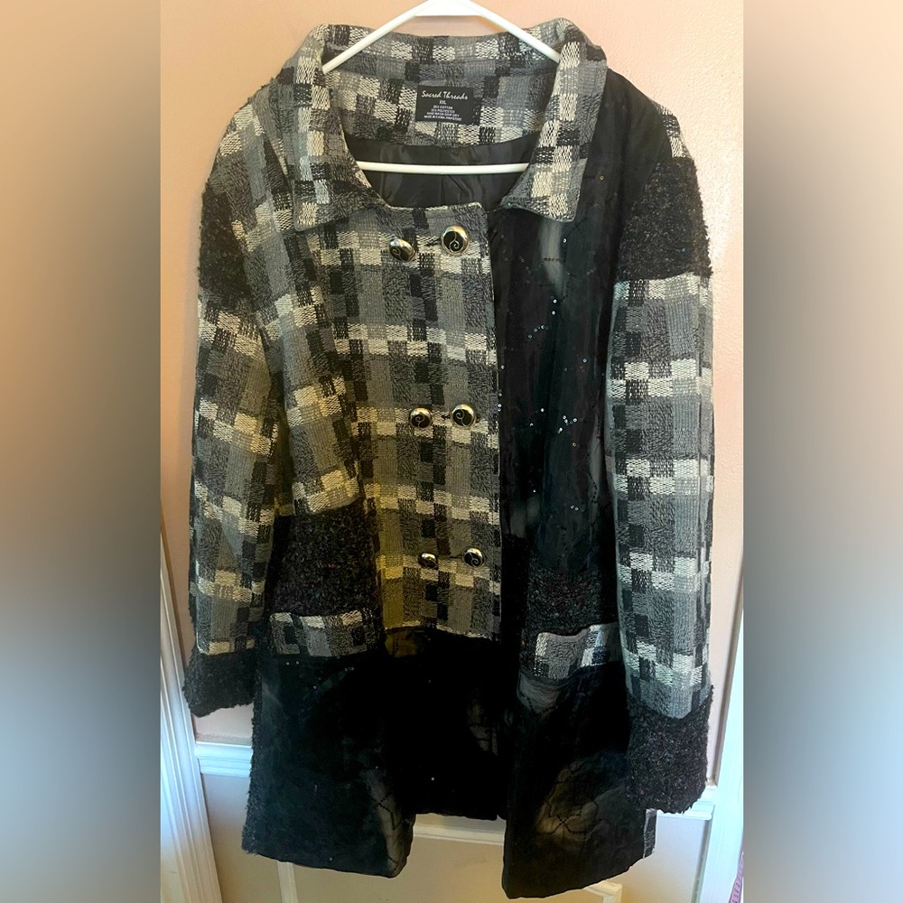 Vintage Sacred Threads Women’s Patchwork Jacket S… - image 1